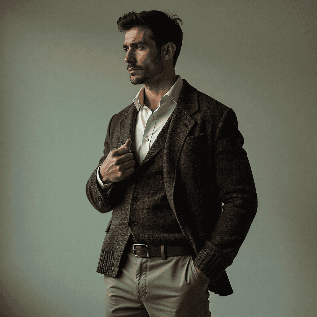 Business casual outfit with quality knitwear