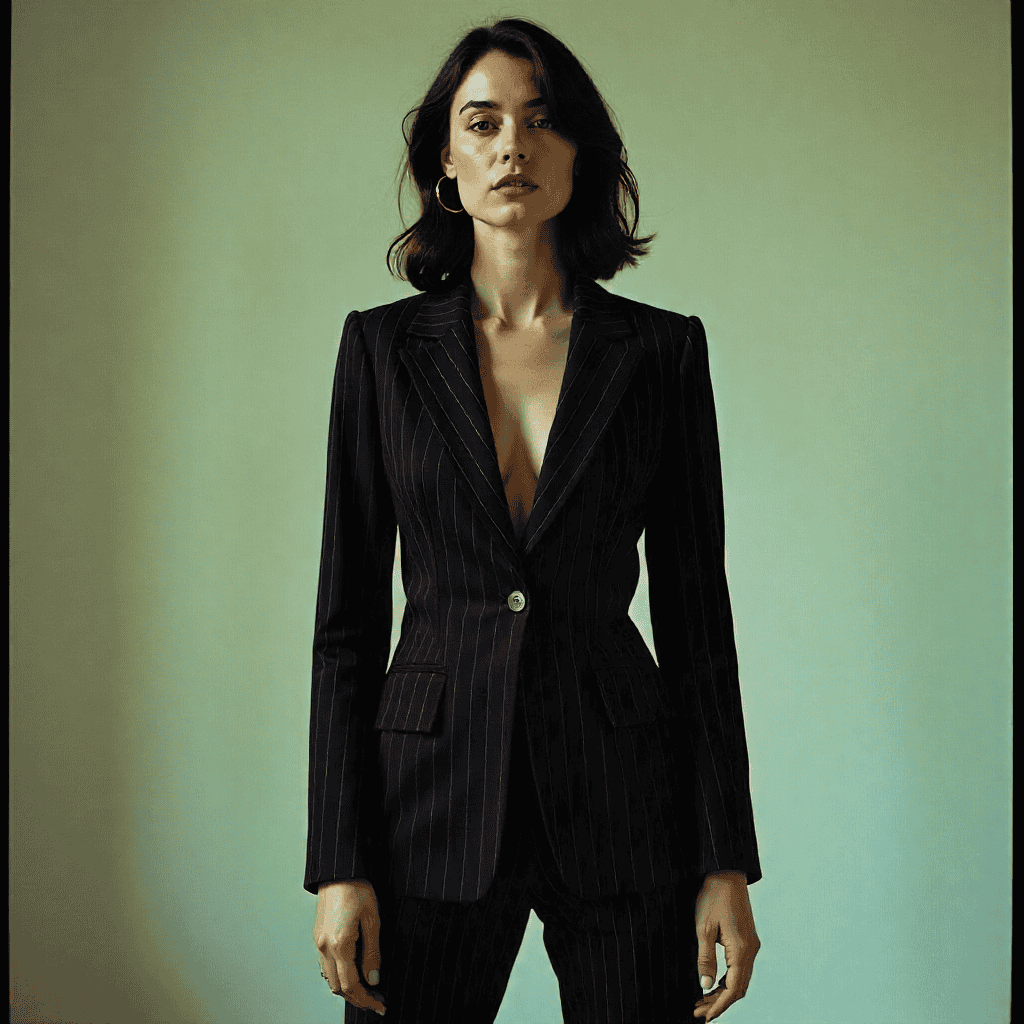 Woman in tailored blazer and trousers